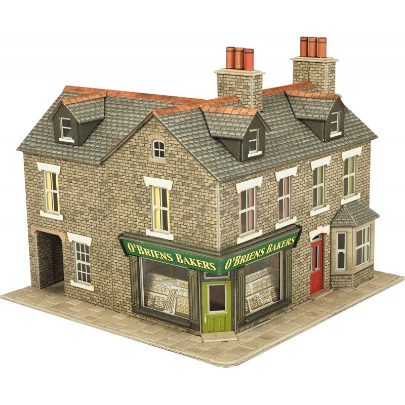 METCALFE PO264 00/H0 SCALE CORNER SHOP IN STONE