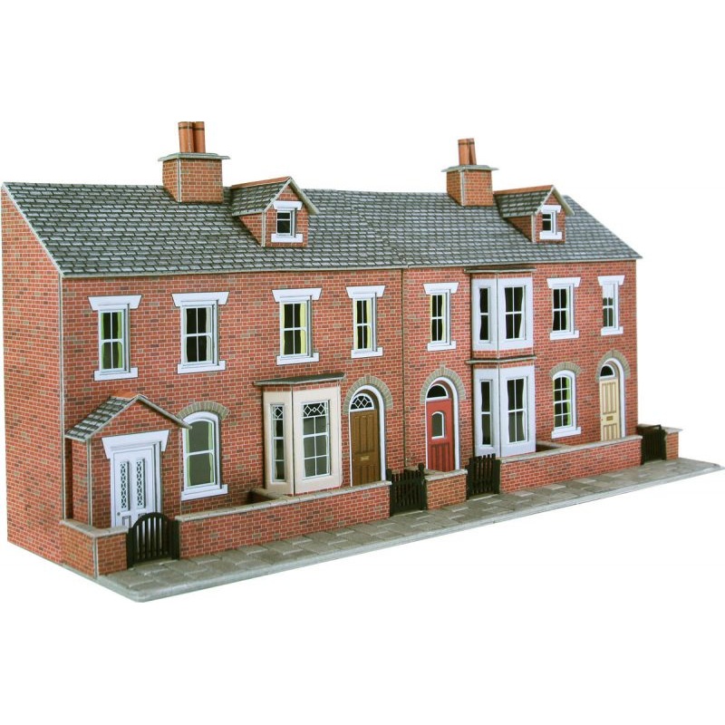 METCALFE PO274 00/H0 SCALE LOW RELIEF RED BRICK TERRACED HOUSE FRONTS