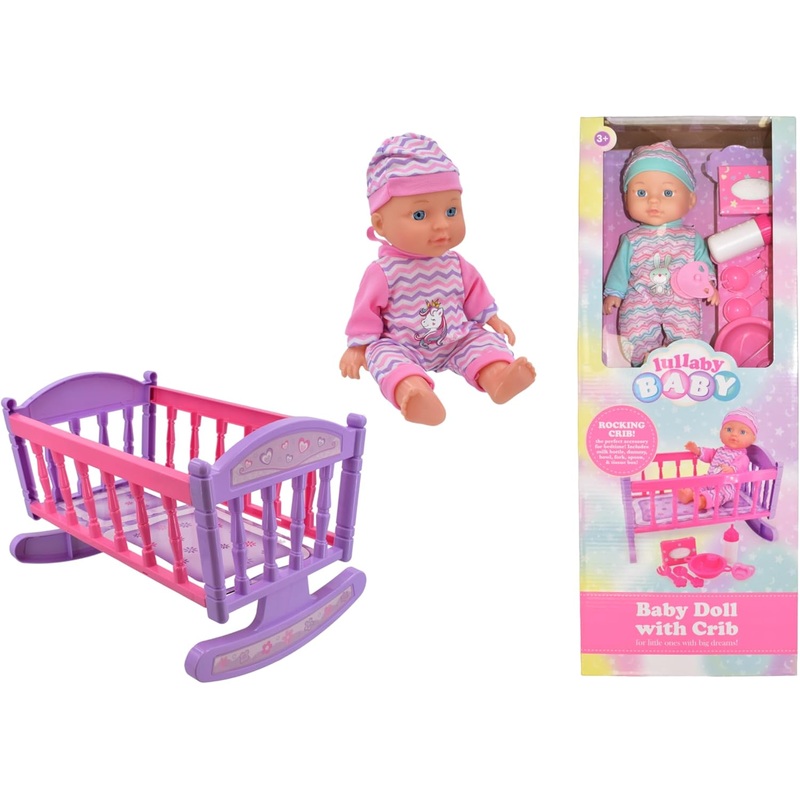 LULLABY BABY 2155 BABY DOLL WITH CRIB AND ACCESSORIES