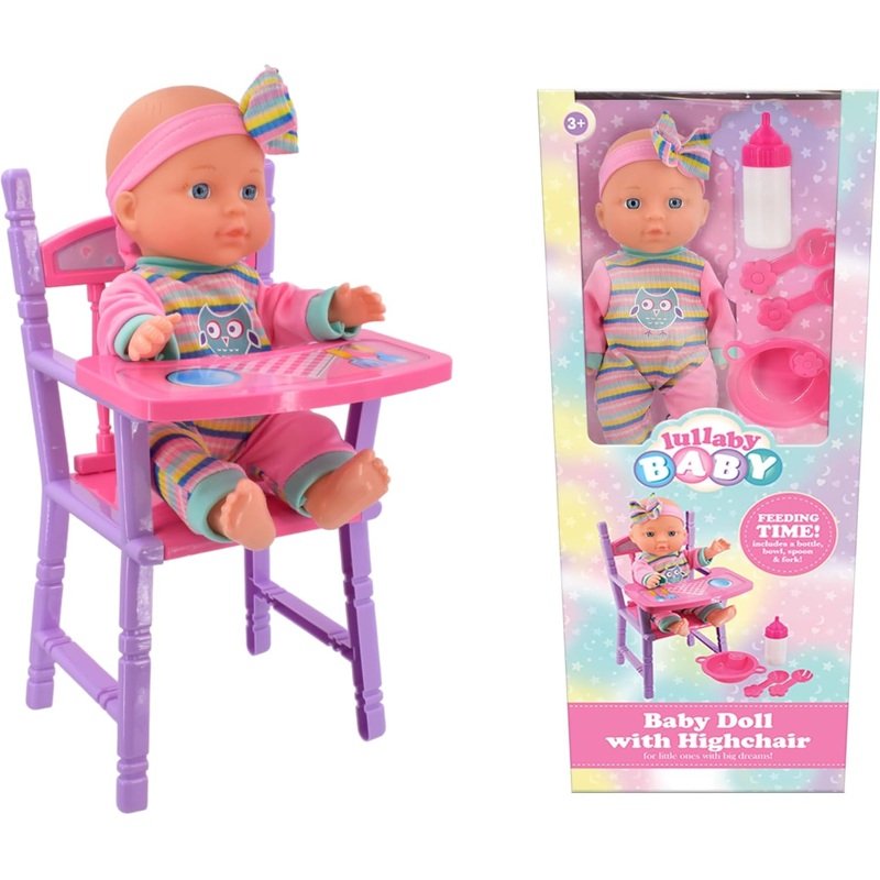 LULLABY BABY 2160 BABY DOLL WITH HIGHCHAIR AND ACCESSORIES