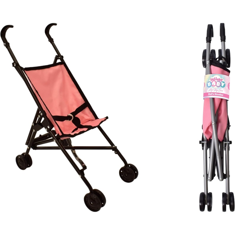 LULLABY BABY 2260 PINK FOLDABLE DOLL STROLLER