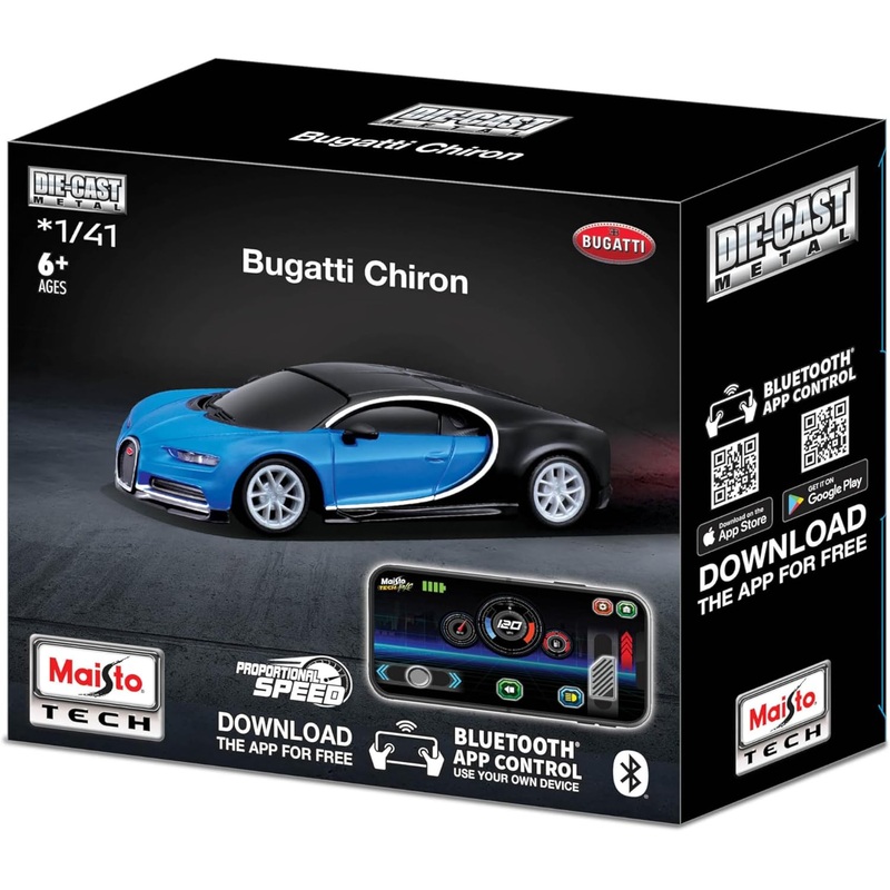 MAISTO 82650 TECH BUGATTI CHIRON RADIO CONTROL CAR 1/41 SCALE