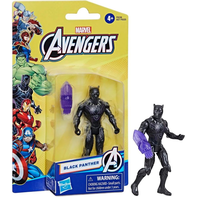 MARVEL AVENGERS F9336 BLACK PANTHER 4 INCH EVERGREEN HERO FIGURE