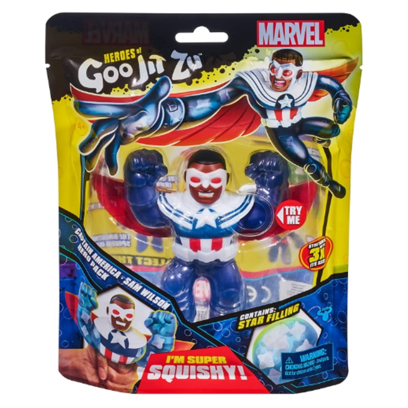 MARVEL HEROES OF GOO JIT ZU 41371 SQUISHY SAM WILSON CAPTAIN AMERICA HERO PACK