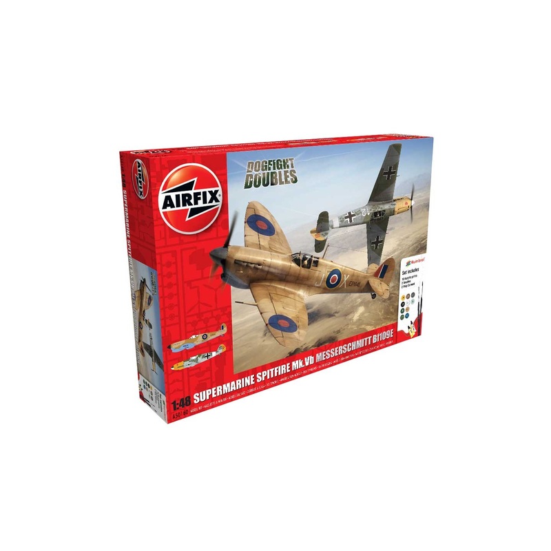 Airfix A50160 Spitfire Mk.Ia Messerschmitt Bf109E-4 Dogfight Double Gift Set