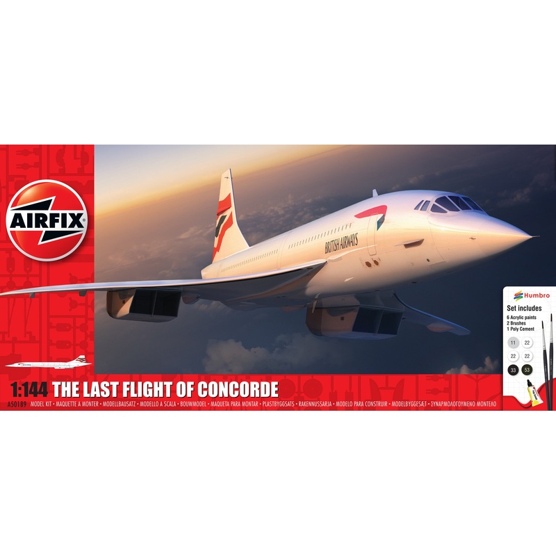 AIRFIX A50189 THE LAST FLIGHT CONCORDE STARTER SET 1/144  SCALE