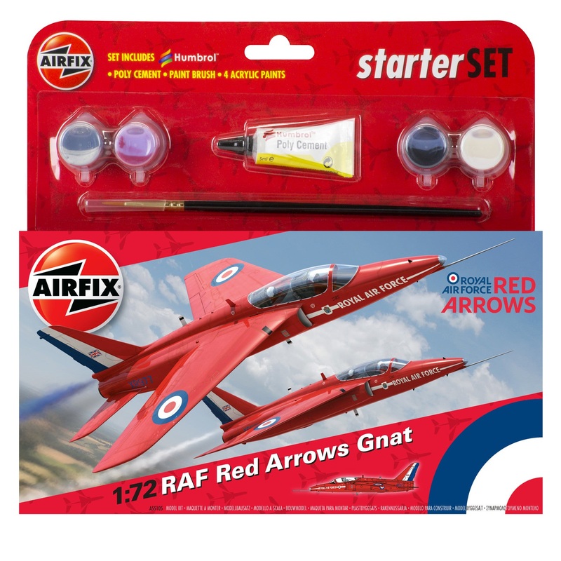 AIRFIX A55105  RAF RED ARROWS GNAT  1/72ND SCALE STARTER KIT