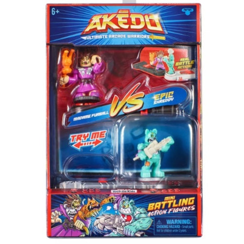 AKEDO 14267 ULTIMATE ARCADE WARRIORS VERSUS PACK MADAME FURBALL VS EPIC SHREDDY