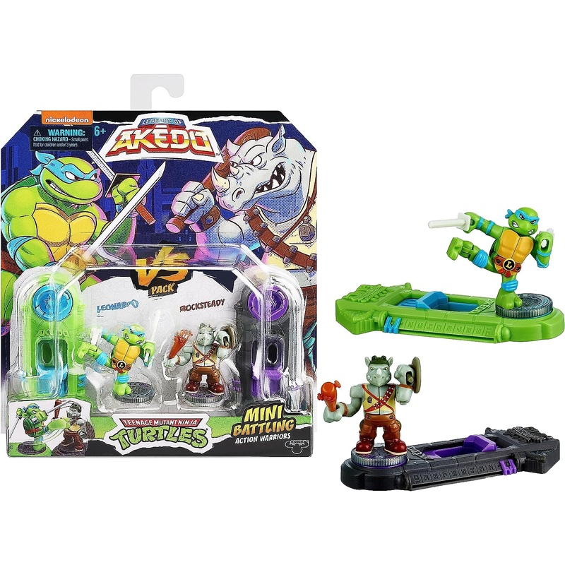 AKEDO TEENAGE MUTANT NINJA TURTLES 15244 LEONARDO VS ROCKSTEADY BATTLING WARRIORS