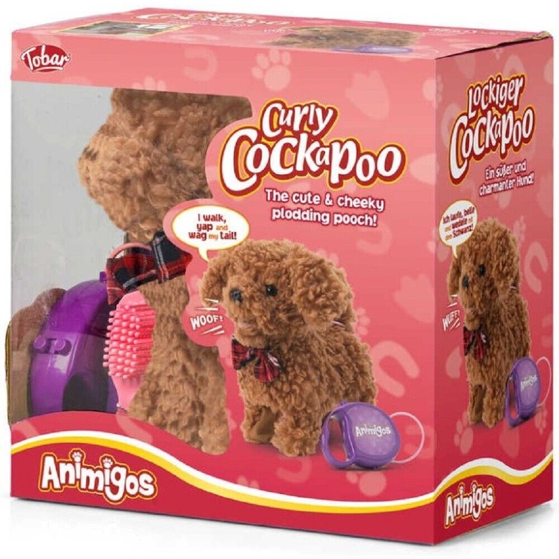 ANIMIGOS 38453 WALKING YAPPING CURLY COCKAPOO DOG