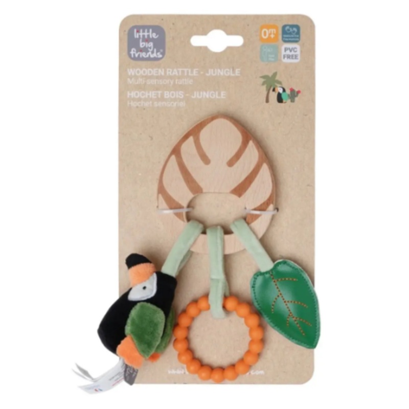 LITTLE BIG FRIENDS WOODEN RATTLE JUNGLE