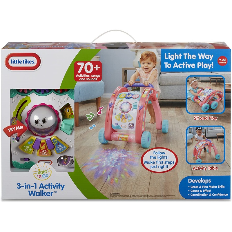 LITTLE TIKES 643095 3 IN 1 ACTIVITY  BABY WALKER PINK