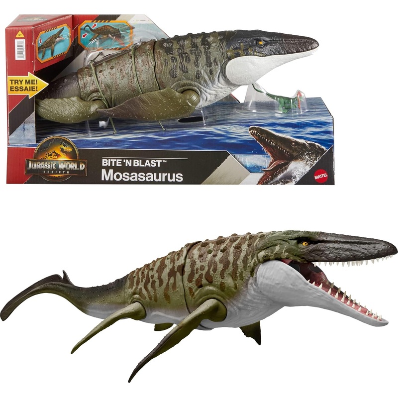 JURASSIC WORLD REBIRTH JCH00 BITE N BLAST MOSASAURUS