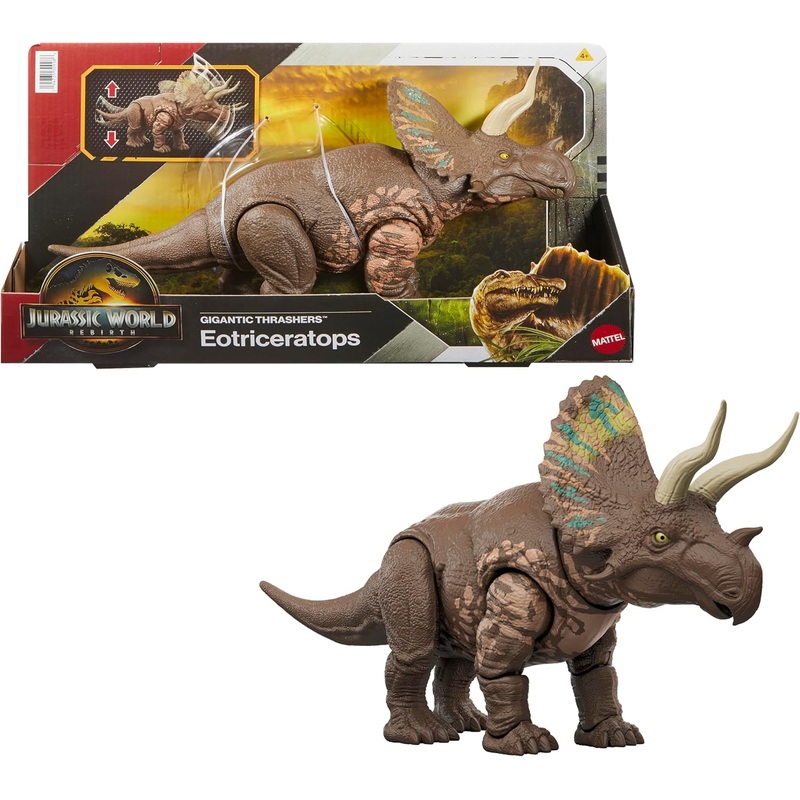 JURASSIC WORLD REBIRTH JGB93 GIGANTIC THRASHERS EOTRICERATOPS
