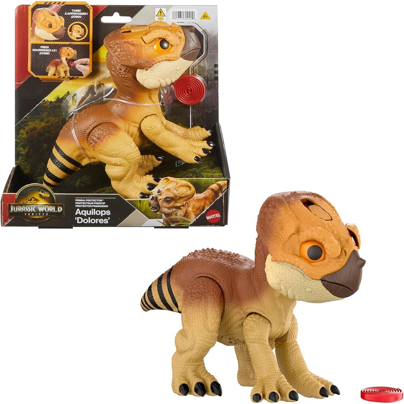 JURASSIC WORLD REBIRTH JGC01 PRIMAL PROTECTOR AQUILOPS DOLORES INTERACTIVE DINOSAUR