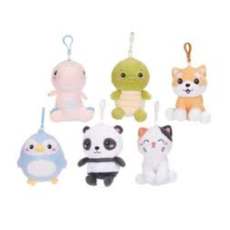 KAWAII KUTIES SERIES ONE 5" ANIMAL SOFT PLUSH BAG CLIP