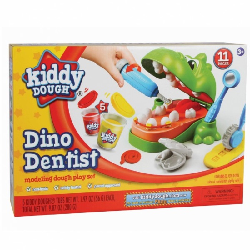 KIDDY DOUGH DINO DENTIST MODELLING DOUGH PLAY SET