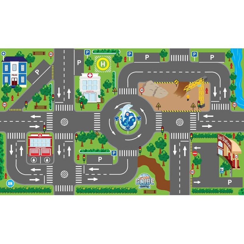 KIDS GLOBE 0271 TRAFFIC PLAYMAT WITH WORKING TRAFFIC LIGHTS