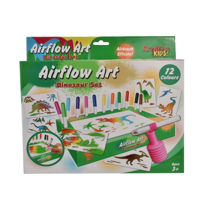 KREATIVE KIDS TY1428 AIRFLOW ART DINOSAUR SET