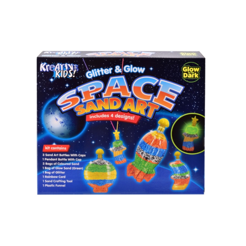 KREATIVE KIDS TY7625 GLITTER & GLOW SPACE SANDART