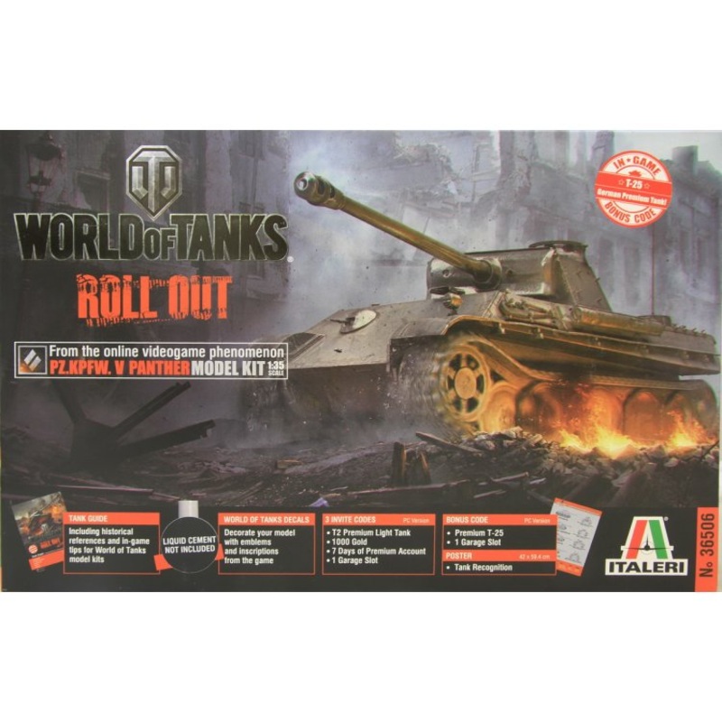 ITALERI 36506 WORLD OF TANKS PZ.KPFW. V PANTHER   1/35 SCALE