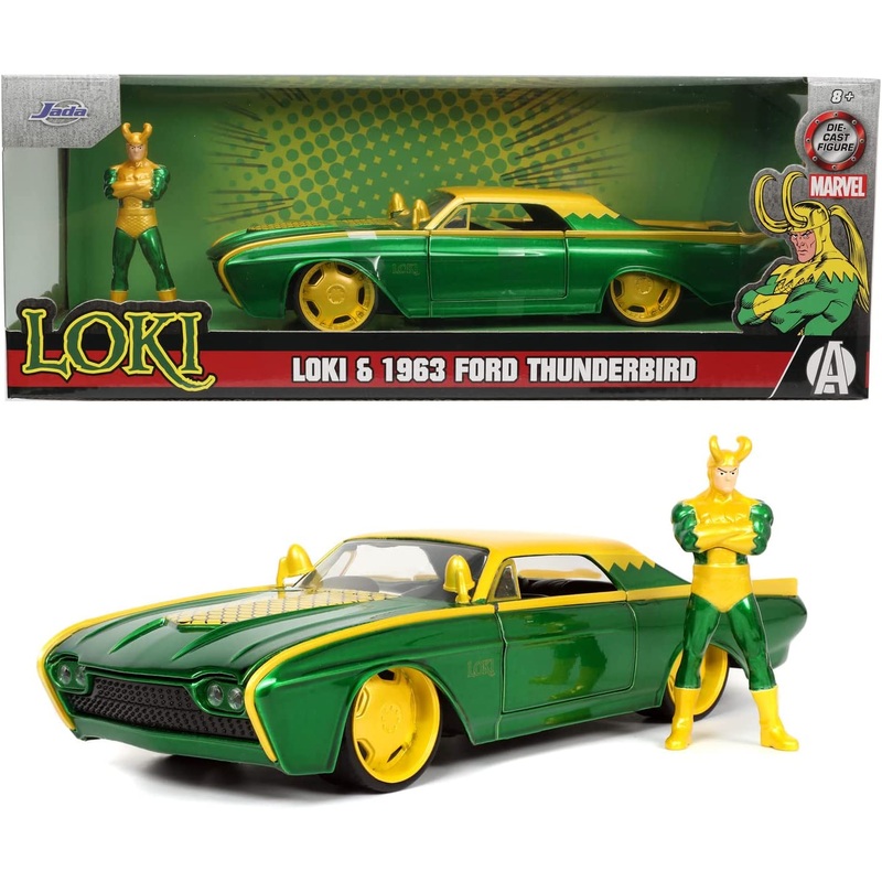 JADA MARVEL LOKI 5026 LOKI & 1963 FORD THUNDERBIRD 1:24 SCALE
