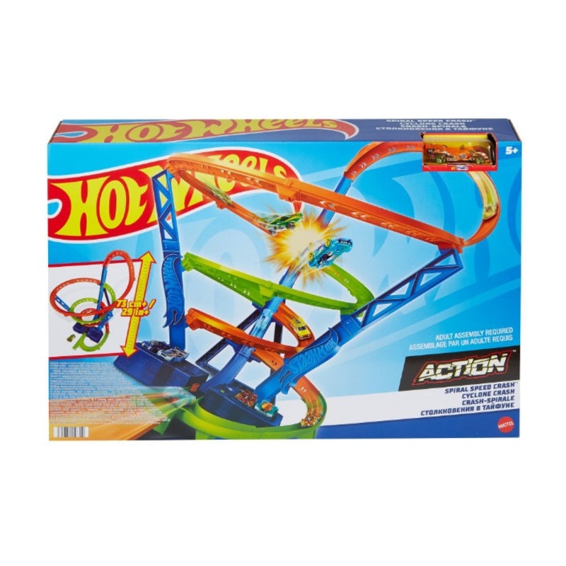 HOT WHEELS HGV67 CITY SPIRAL SPEED CRASH SET