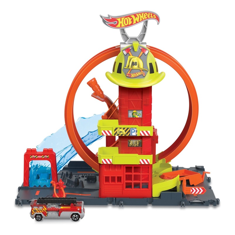 HOT WHEELS HKX41 CITY SUPER LOOP FIRE STATION