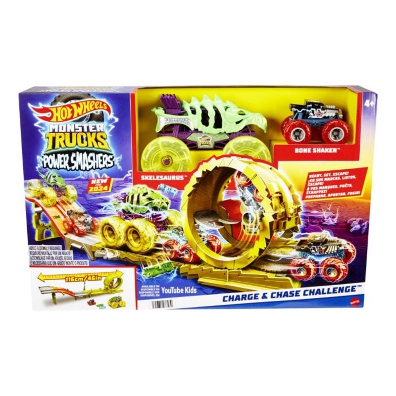 HOT WHEELS HXT05 MONSTER TRUCKS POWER SMASHERS CHARGE AND CHASE CHALLENGE