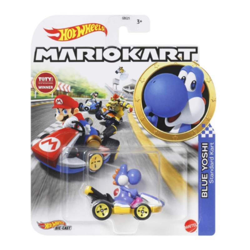 HOT WHEELS MARIOKART GRN23 BLUE YOSHI STANDARD KART