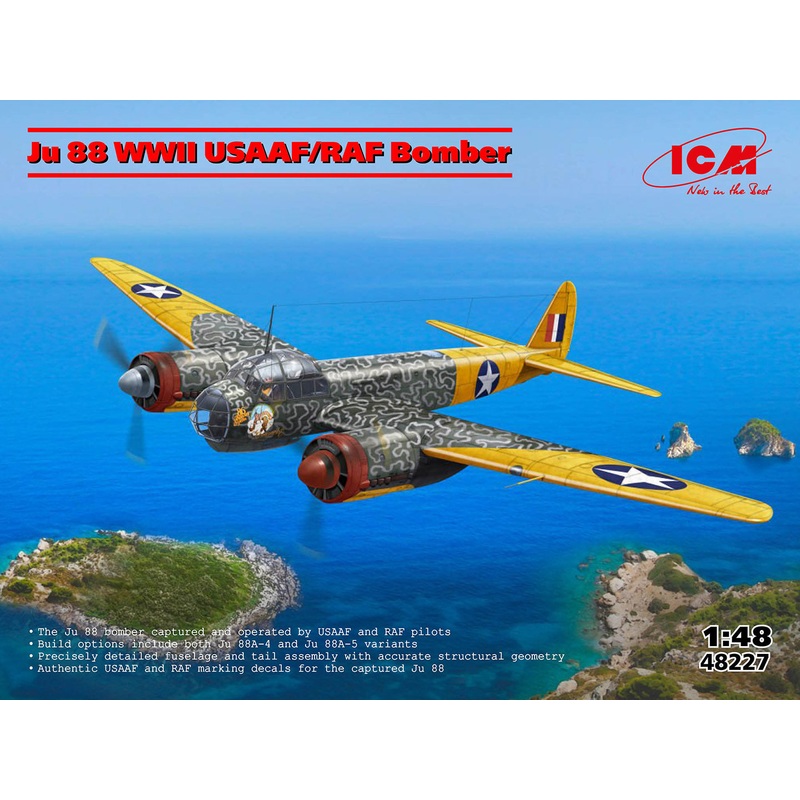 ICM 48227 JU88 WWII USAAF/RAF BOMBER MODEL KIT 1/48 SCALE
