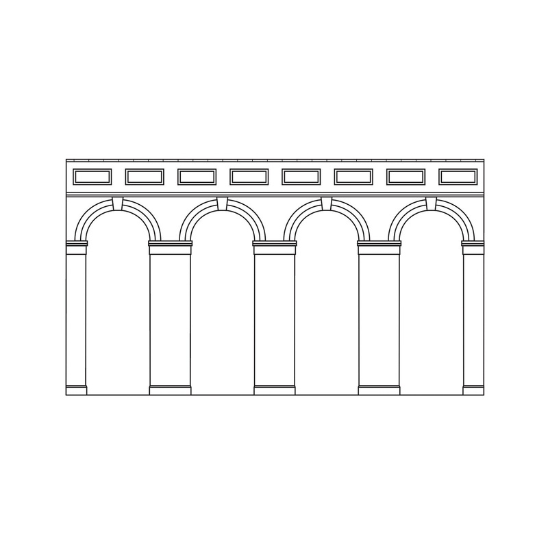 HORNBY R7372 High Level Arched Retaining Walls x 2 (Red Brick)