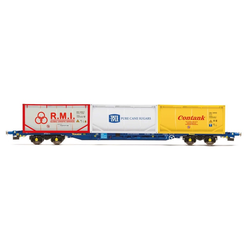 Hornby R6957 Tiphook  KFA Container wagon  93437  with 3 x 20' tanktainers; Contank/RMI/Tate & Lyle - Era 11