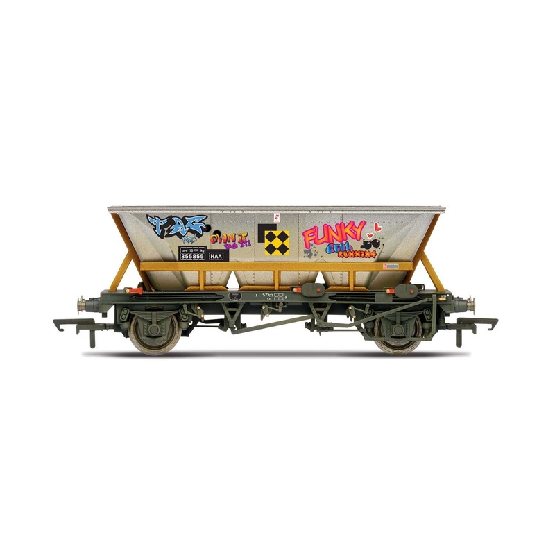 Hornby R6961 BR  HAA wagon with graffiti  355855 - Era 8
