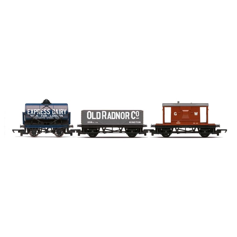 Hornby R60047 Wagons Triple Wagon Pack  Mixed Wagons with Brake Van - Era 3