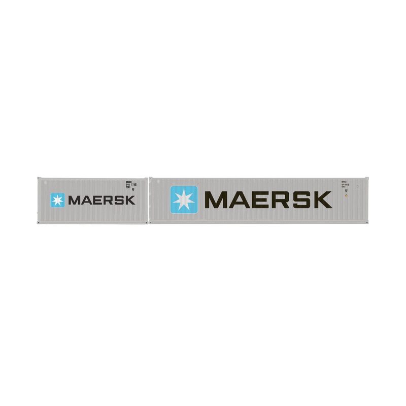 HORNBY R60126 Maersk, Container Pack, 1 x 20' and 1 x 40' Containers - Era 11 Freight Wagons 11 Present Day 2014 On