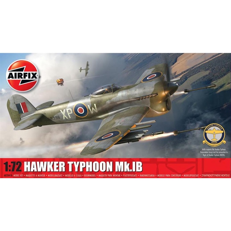 AIRFIX  A02041B Hawker Typhoon Mk1B World War 2 Fighter Aircraft Kit   1:72 Scale