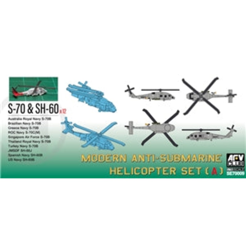 AFV SE70009 Modern Anti-Submarine Helicopter Set A 1/700 SCALE