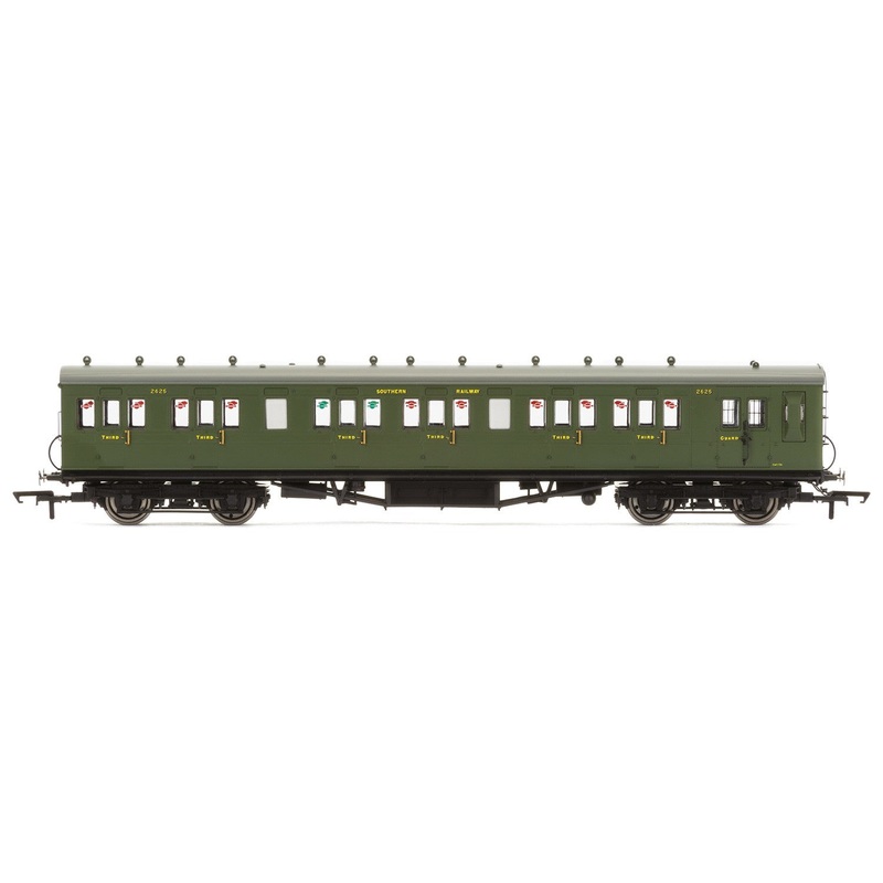 Hornby R4718A SR  58' Maunsell Rebuilt (Ex-LSWR 48')  Six Compartment Brake Third  2625 - Era 3