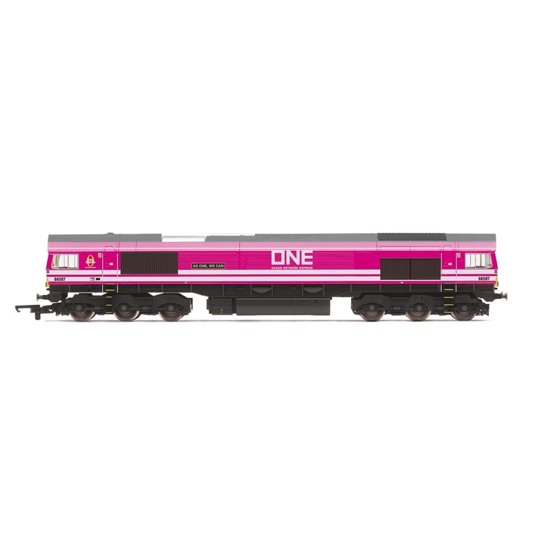 Hornby R3923 Ocean Network Express  Class 66  Co-Co  66587  As One  We Can  - Era 11
