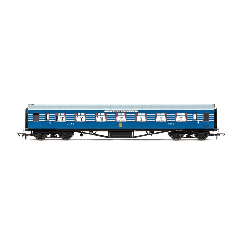 HORNBY R40055 LMS, Stanier D1902 Coronation Scot 65' RFO, 7508- Era 3