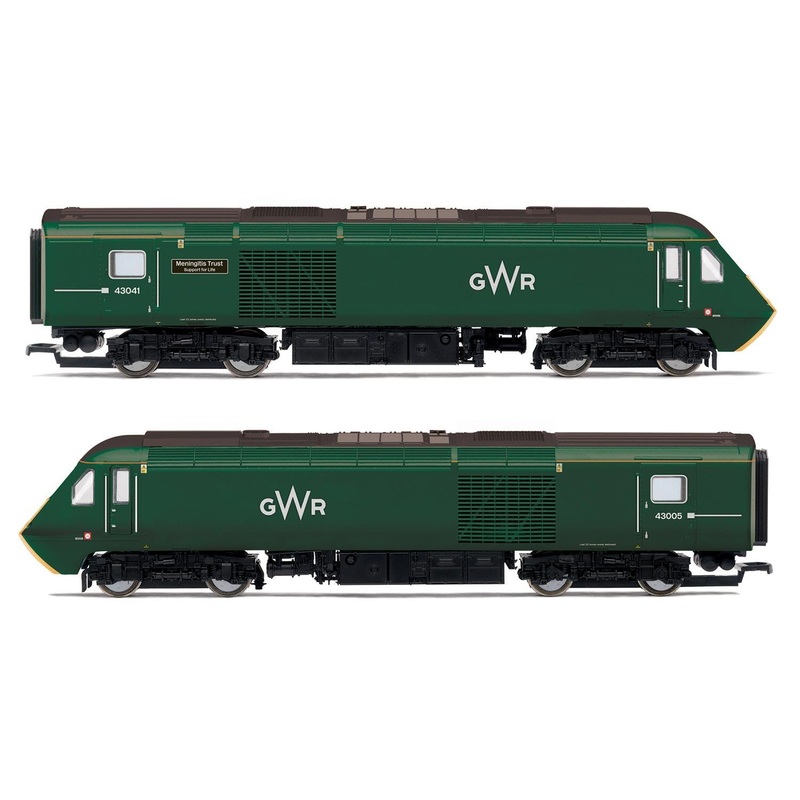 Hornby R3685 GWR  Class 43 HST  Power Cars 43041  Meningitis Trust Support for Life  and 43005 - Era 11