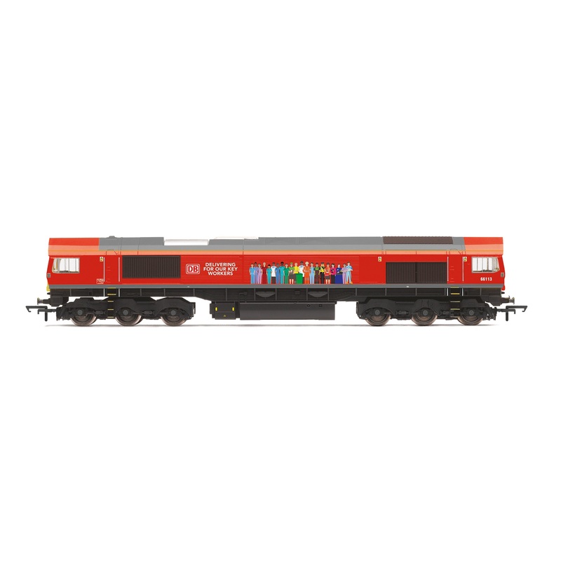 Hornby R30074 Diesel & Electric Locomotives DB  Class 66  Co-Co  66113  Delivering For Our Key Workers  - Era 11