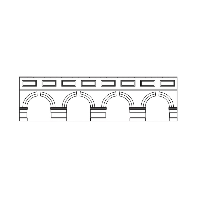 HORNBY  R7388 Low Level Arched Retaining Walls x2 (Red Brick)