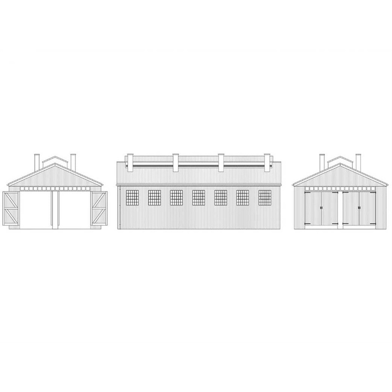 HORNBY  R7394 GWR Engine Shed Painted Cast Resin Building