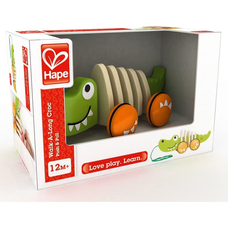 HAPE E0348 WALK ALONG CROC WOODEN TOY