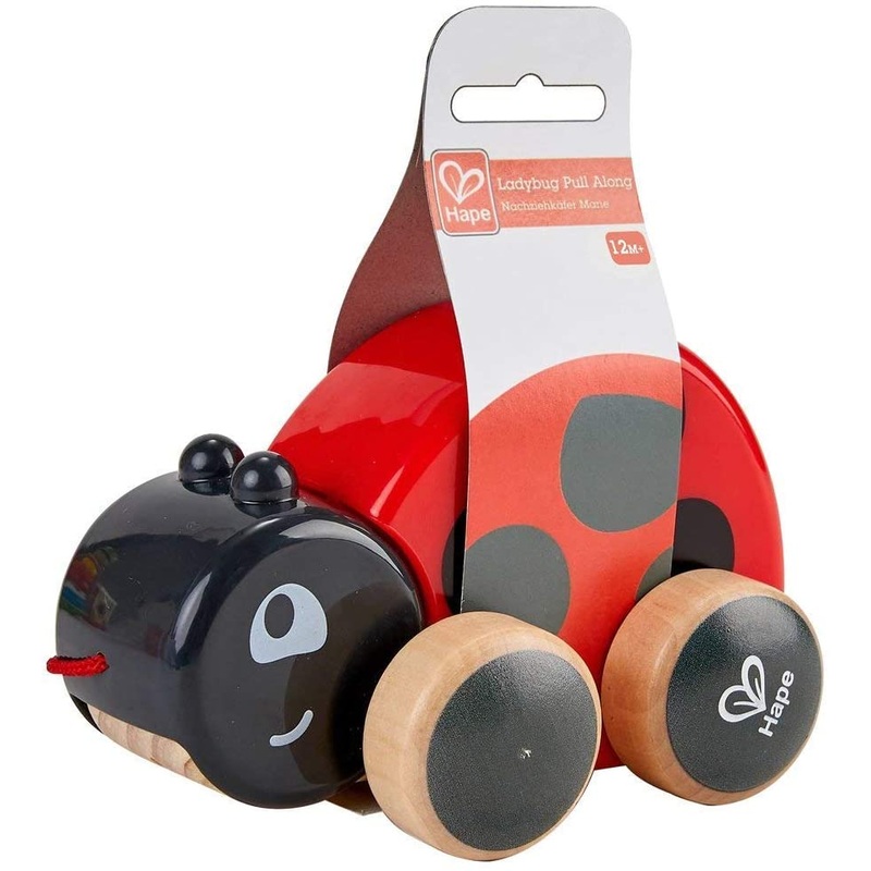 HAPE E0362 LADYBUG PULL ALONG WOODEN TOY