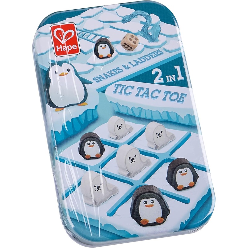 HAPE E0478 TIC TAC TOE & SNAKES AND LADDERS POCKET GAME
