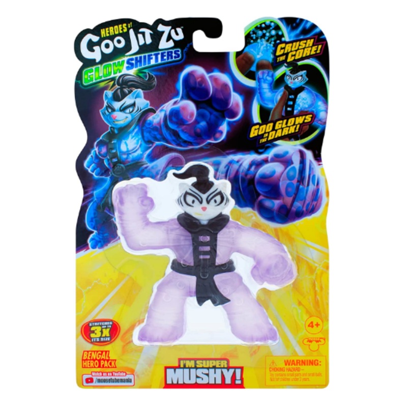 HEROES OF GOO JIT ZU 42504 GLOW SHIFTERS BENGAL MUSHY HERO PACK