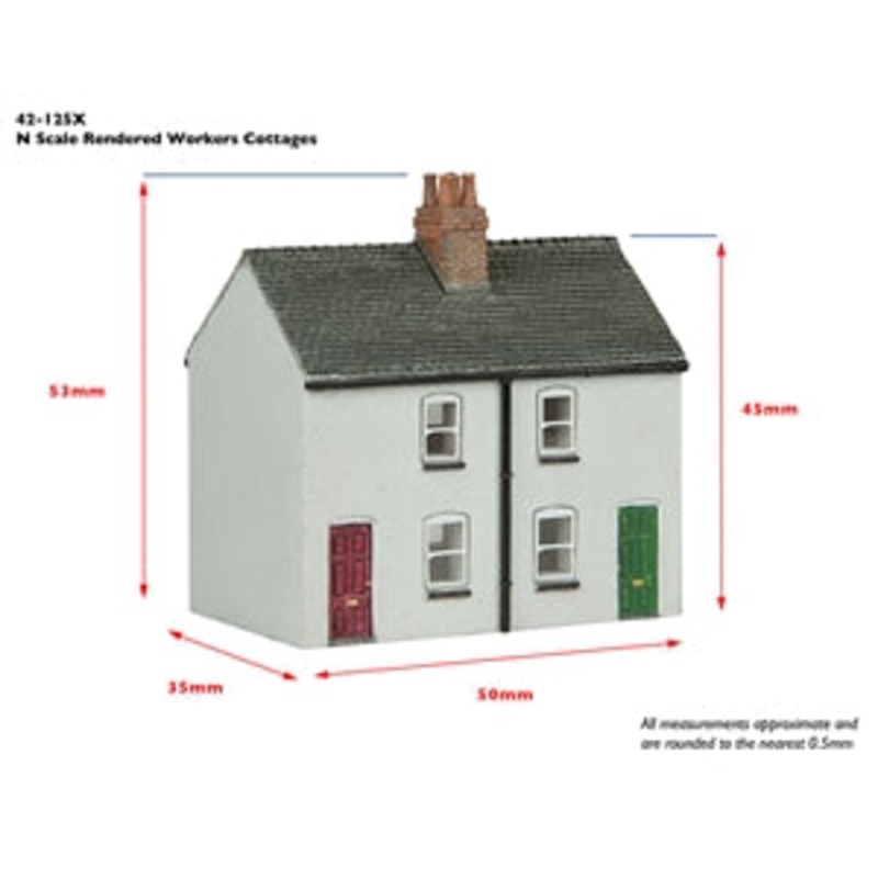 GRAHAM FARISH  SCENECRAFT 42-125X Rendered Workers' Cottages